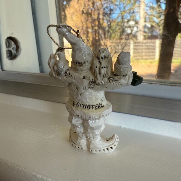 Vintage Pam Schifferl Winter White Santa with Woodland Animals Christmas Ornamen - Picture 3 of 9